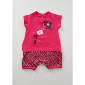 Resim Piero Kids Kız Bebek Tulum Mektuplu Kedi Golf Tulum 