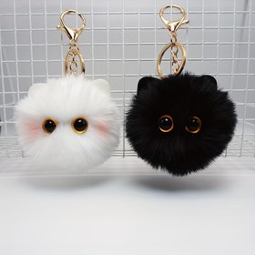 Resim 2 adet Sevimli Peluş Kedi Anahtarlık - Çeşitli Renklerde Kabarık Sahte Kürk Pom Pom - Çantalar ve Sırt Çantaları için Mükemmel - Sevgililer Günü, Noel, Cadılar Bayramı, Yeni Yıl, Kedi Aksesuarları için İdeal Hediye 