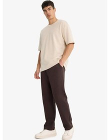 Resim Defacto Regular Fit Beli Bağcıklı Düz Paça Eşofman Altı E7829ax25aubn116 Kahve 