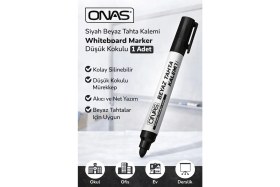 Resim Onas Siyah Beyaz Tahta Kalemi Whiteboard Marker Düşük Kokulu 1 Adet 