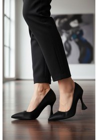 Resim Siyah İnce Uzun Kadın Topuklu Abiye Ayakkabı 665127 Z Siyah 