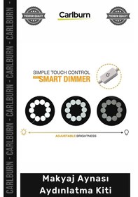 Resim Ayna 10 Adet G5 Led Ampul Kademeli Dimmer Dokunmatik Hafızalı 12v Şık Makyaj Aynası Aydınlatma Kiti 