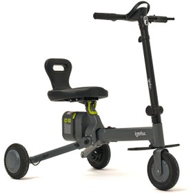 Resim İgofor Hafif Taşınabilir Uzun Menzilli 3 Tekerlekli Katlanabilir Elektrikli Oturulabilir Scooter 