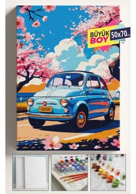 Resim Sayılarla Boyama Seti Numaralı Tuval Fırça Boya Dahil Kasnaklı Set 50x70 Cm - 500l 