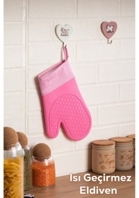 Resim Porsima 3137-2 Silikon Yanmaz Yapışmaz Fırın Eldiveni Pembe Pembe 