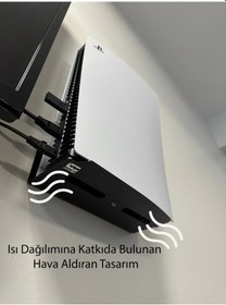 Resim Playstation 5 Duvar Standı Yerden Tasarruf Rahat Hava Akışı Gamin 