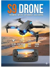 Resim S9 Drone Hd Kamera Wifi Fpv Katlanabilir Uzaktan Kumandalı Mini Quadcopter Akıllı Drone 