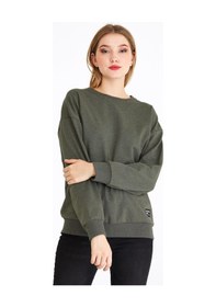 Resim Comeor Kadın Haki Basic Bisiklet Yaka Regular Fit Rahat Sweatshirt 001 