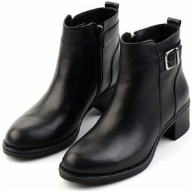 Resim Siyah Hakiki Deri Kadın Bot & Bootie K02028500503 Siyah 