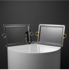 Resim Paslanmaz Çelik Lüks Dikdörtgen Servis Tepsisi 35x55 Cm Büyük Boy Gümüş 