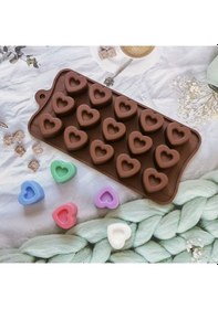 Resim Silikon Kalıp Kalp Ortası Şekilli 15 Li 