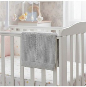 Resim Sebi Bebe Triko Hattuş Battaniye 95x86 Cm 4152 Gri 