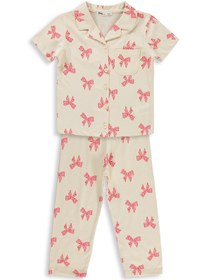 Resim Civil Girls Fiyonk Desenli 10-13 Yaş Pijama Takımı - Fil Dişi - Fil Dişi / 11-12 Yaş 