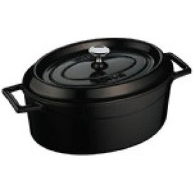 Resim Lava Trendy Oval Döküm Demir Tencere 21X27 CM Siyah 