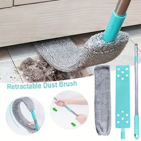 Resim 1 set, Mikrofiber Toz Fırçası Uzatma Çubuğu ile, Yıkanabilir Uzatılabilir Toz Temizleyici, Çekilebilir Çatlak Toz Temizleyici, Kuru Islak Çift Kullanımlı Temizleme Fırçası, Çok Amaçlı Toz Temizleme Fırçası, Koltuk Yatağı ve Mobilya Altı için Uygun, Temizlik Malzemeleri 