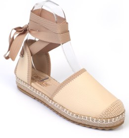 Resim Capone Outfitters Brianna Kalın Tabanlı Bilekten Bağlamalı Kadın Espadril 