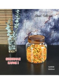 Resim Gönül Mutfak Bambu Kapaklı Kavanoz Cam 13x13 Cm Şeffaf 