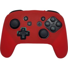 Resim Yues Nintendo Switch Pro Controller Silikon Koruyucu Kılıf – Kırmızı, Kaymaz Doku 
