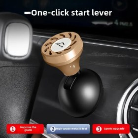 Resim Metal Araba Tek Dokunuş Başlat Butonu Kapağı Basıya Başlat Rocker Lever, Motor Başlat/Durdur Joystick, Dekoratif Aksesuarlar için Top-bar Başlat Kapağı 