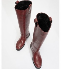 Resim Luvishoes Luvi Shoes Alaska Bordo Cilt Kadın Binici Çizme Bordo 