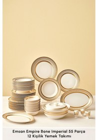 Resim Emsan Empire Bone Imperial 55 Parça 12 Kişilik Yemek Takımı Gold Altın 