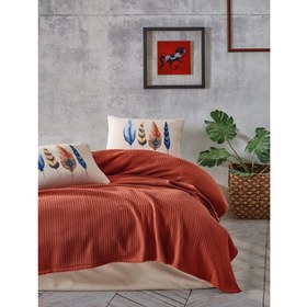 Resim Cotton Box Bond Tek Kişilik Pike Takımı Plumy Kiremit 