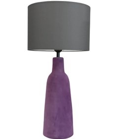 Resim Selvon Kadife Kaplı Mor Abajur Mor 