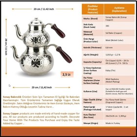 Resim Yıldız Işlemeli Bakır Çaydanlık Bakır 