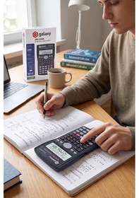 Resim Fonksiyonlu Bilimsel Hesap Makinesi 1 Adet 8x14cm 240 Fonksiyonlu Galaxy Gx-82ms Mühendis Öğrenci 2 Satır Ekran Tasarım Siyah 