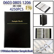 Resim 4250 adet Direnç Örnek Kitabı 0603 0805 1206 170DeğerX25 adet 1% Dirençler SMD Çeşitli Seti 0 ohm-10m ohm 