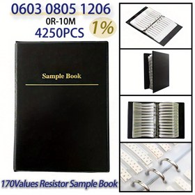 Resim 4250 adet Direnç Örnek Kitabı 0603 0805 1206 170DeğerX25 adet 1% Dirençler SMD Çeşitli Seti 0 ohm-10m ohm 