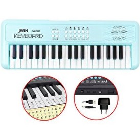 Resim Jwin CMK-1237 37 Tuşlu Elektronik Org Turkuaz - Etiket ve Adaptör 