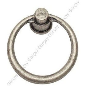 Resim Gürçayhırdavat Gürçay Çekmece Kapak Kulpu Halka 40 Mm Antik Gümüş (2 Adet) 