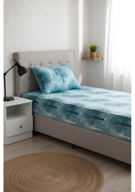 Resim Üntaş Tek Kişilik Lastikli Çarşaf + Yastık Kılıfı Yeşil 1 Adet 