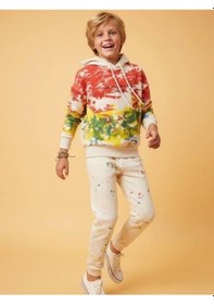 Resim Zekids Erkek Çocuk Batik Desenli Kapüşonlu Sweatshirt-16644 Renkli 