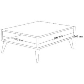 Resim Orta Sehpa Masa Salon Sehpası Lüx Model 90x50x33 Atlantik Çam 