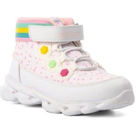 Resim Beyaz Pembe Kız Çocuk Sneaker Bot 