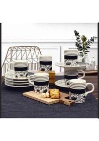 Resim 12 Parça 6 Kişilik Porselen Kahve Fincan Takımı Türk Kahvesi Seti 