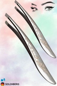 Resim Dahaus 2 Adet İşlemeli Kavisli Kaş Cımbızı Kıl Tüy Kök Mükemmel Kavisli XLC514 Titanium İşlemeli 