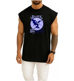 Resim Bahriyeli Collection Oversize Black Sabbath Göğüs Baskılı Atlet Siyah 
