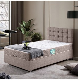 Resim Venedik Tek Kişilik Baza Başlık Comfort Ortopedik Yatak Seti - Açık Kahve 100 x 200 