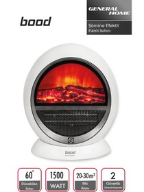 Resim Genel Markalar YH-09A Şömine Efektli Fanlı Isıtıcı | 1500 W, 60° Salınım, Dekoratif Şömine Görünümü 