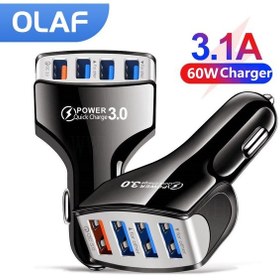 Resim 60w 4 Portlu Araç Şarj Cihazı Hızlı Şarj 3.0 Çoklu Usb Adaptörü Hızlı Şarj İphone Uyumlu 13 Samsung Xiaomi Huawei Telefon Araç Şarj Cihazı 