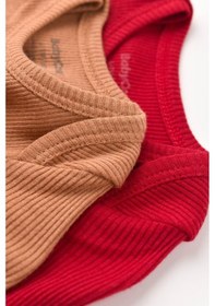 Resim Rebebe Babycosy Modal 2 Li Uzun Kollu Bebek Badi - Bebek Body - Csym1131 (544737691) Kahverengi - Kırmızı 