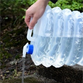 Resim Eynel 2 Adet 10 Lt Katlanabilir Musluklu Su Bidonu, Akordiyon Damacana Çeşmeli Su Torbası Plastik Piknik Kamp 