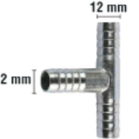 Resim Rakor Metal T Tip Hortum İçin 12mm 2 Adet 5" 