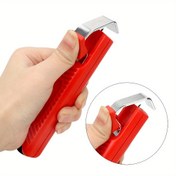 Resim Paslanmaz Çelik Tel Çıkarıcı, 8-28mm Ayarlanabilir Kablo İzolasyon Kesici, Yuvarlak Kablo Sıyırma Pensesi, Elektrikçi Crimping Aracı 