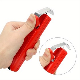 Resim Paslanmaz Çelik Tel Çıkarıcı, 8-28mm Ayarlanabilir Kablo İzolasyon Kesici, Yuvarlak Kablo Sıyırma Pensesi, Elektrikçi Crimping Aracı 