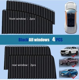 Resim Chuangyinshop 4 Parça Araç Perdesi: Ön Ve Arka Camlar İçin Güneşten Koruma Ve Isı Yalıtımı 