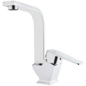Resim Tema Kare Slim Tek Gövde Kuğu Lavabo Bataryası Krom 